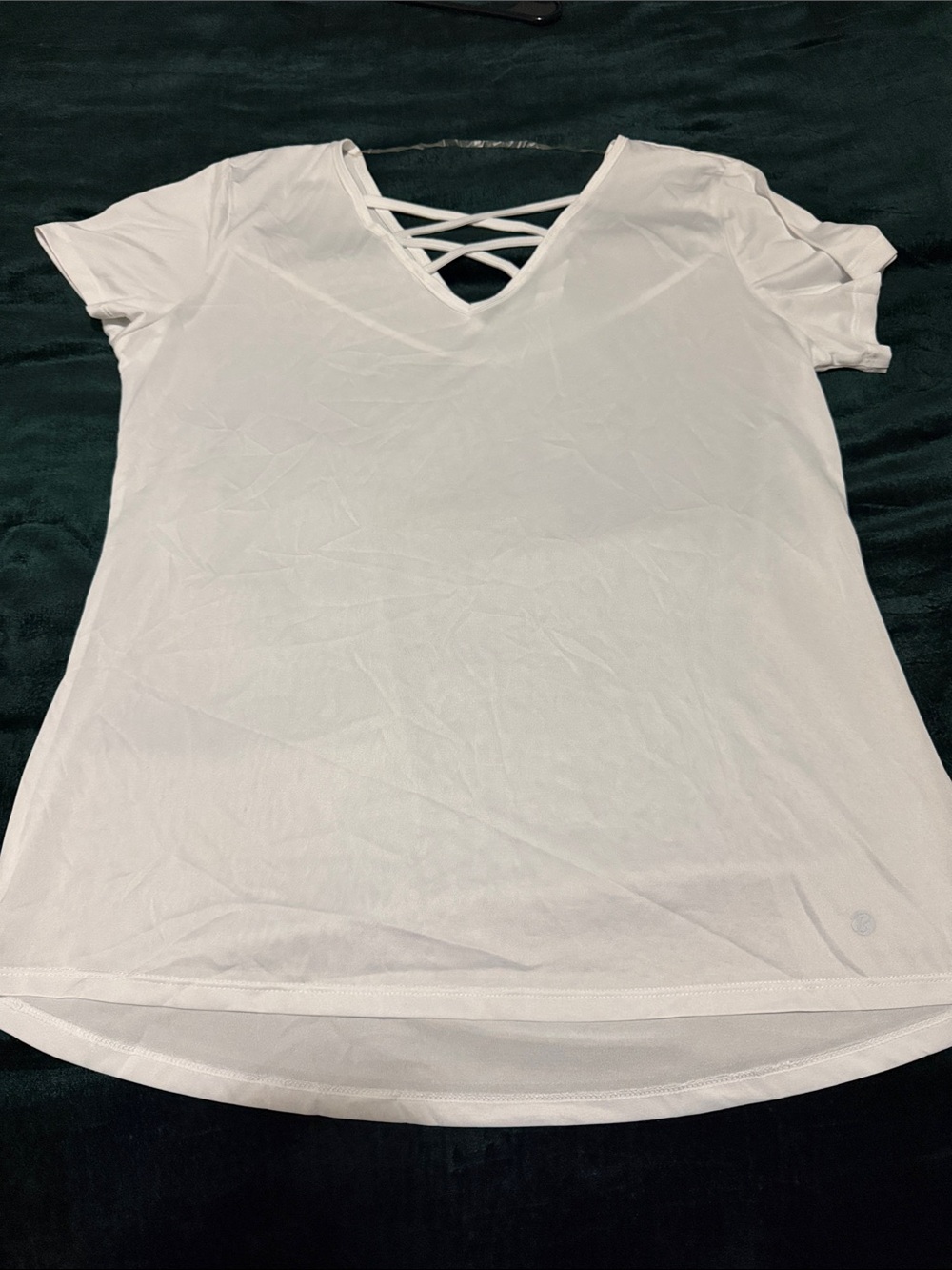 Bally White Short-Sleeve Crisscross V-Neck Tee